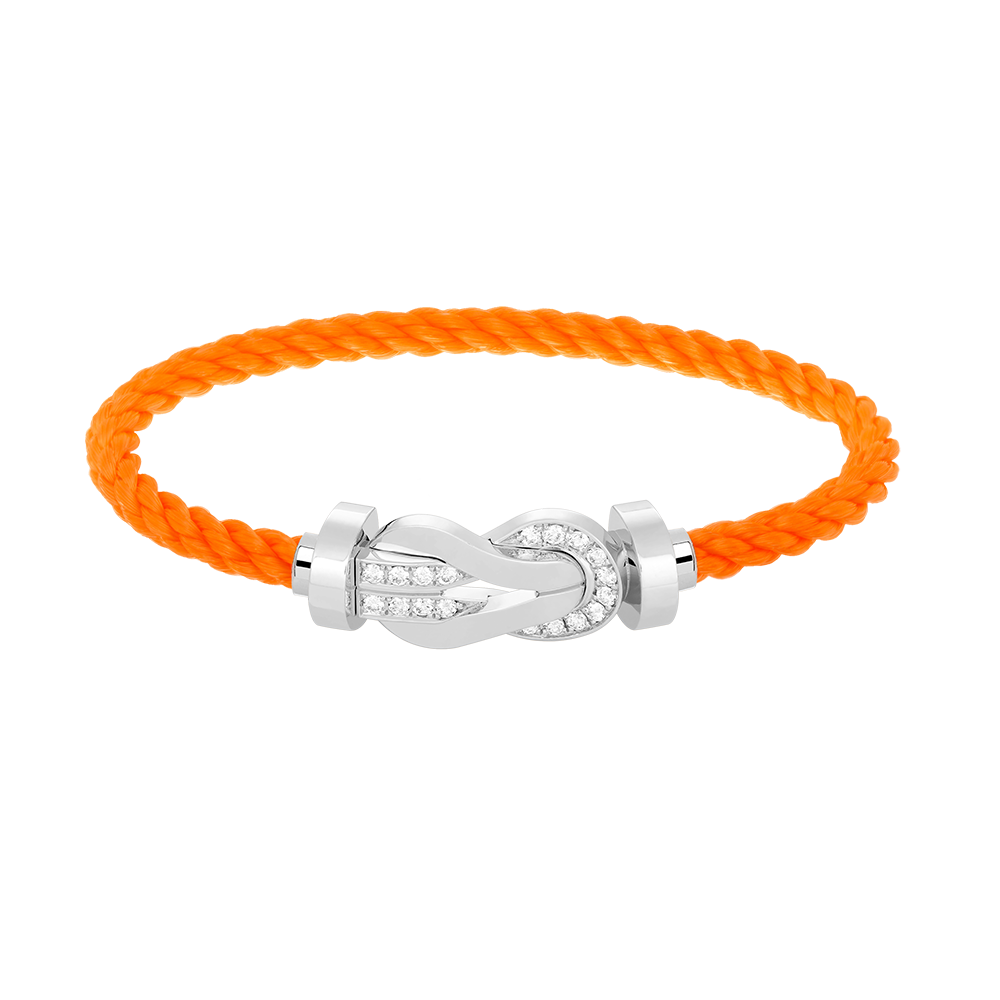 [AuraEcho]CHANCE LARGE 8 FIGURE BUCKLE HALF DIAMOND BRACELET SILVER