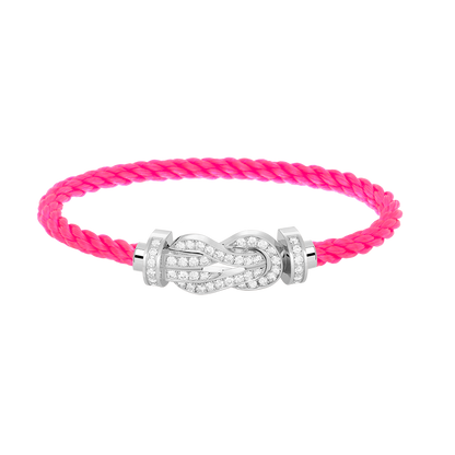 [AuraEcho]CHANCE LARGE 8 FIGURE BUCKLE FULL DIAMOND BRACELET SILVER