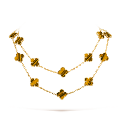 [AuraEcho]CLOVER 20 MOTIFS TIGER EYE ROSE GOLD