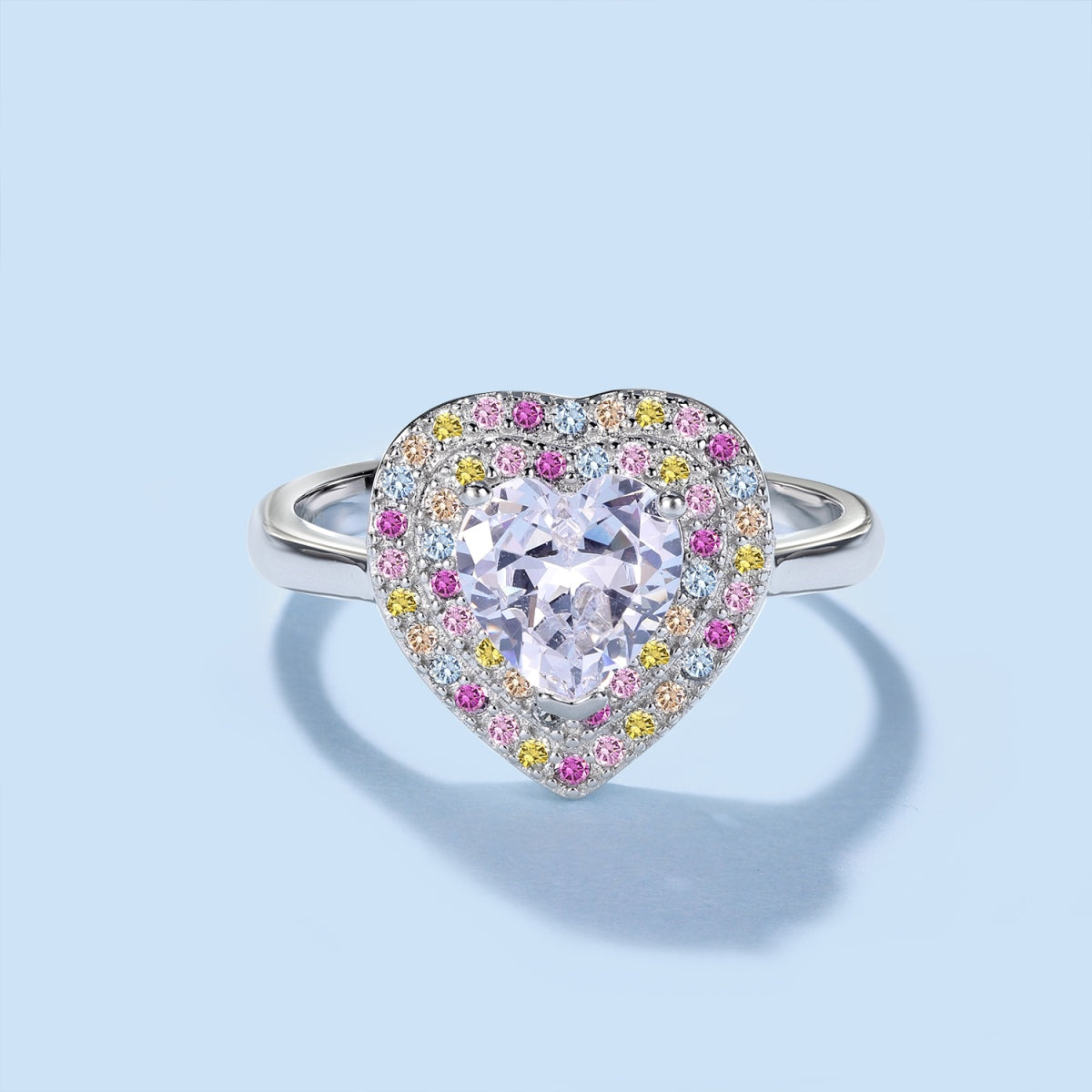 [AuraEcho]Delicate Ebullient Heart Shape Wedding Ring