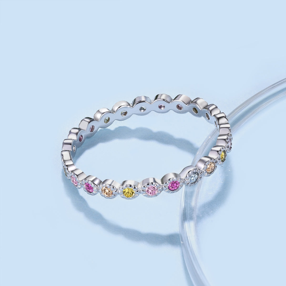 [AuraEcho]Radiant Sparkling Round Cut Daily Ring
