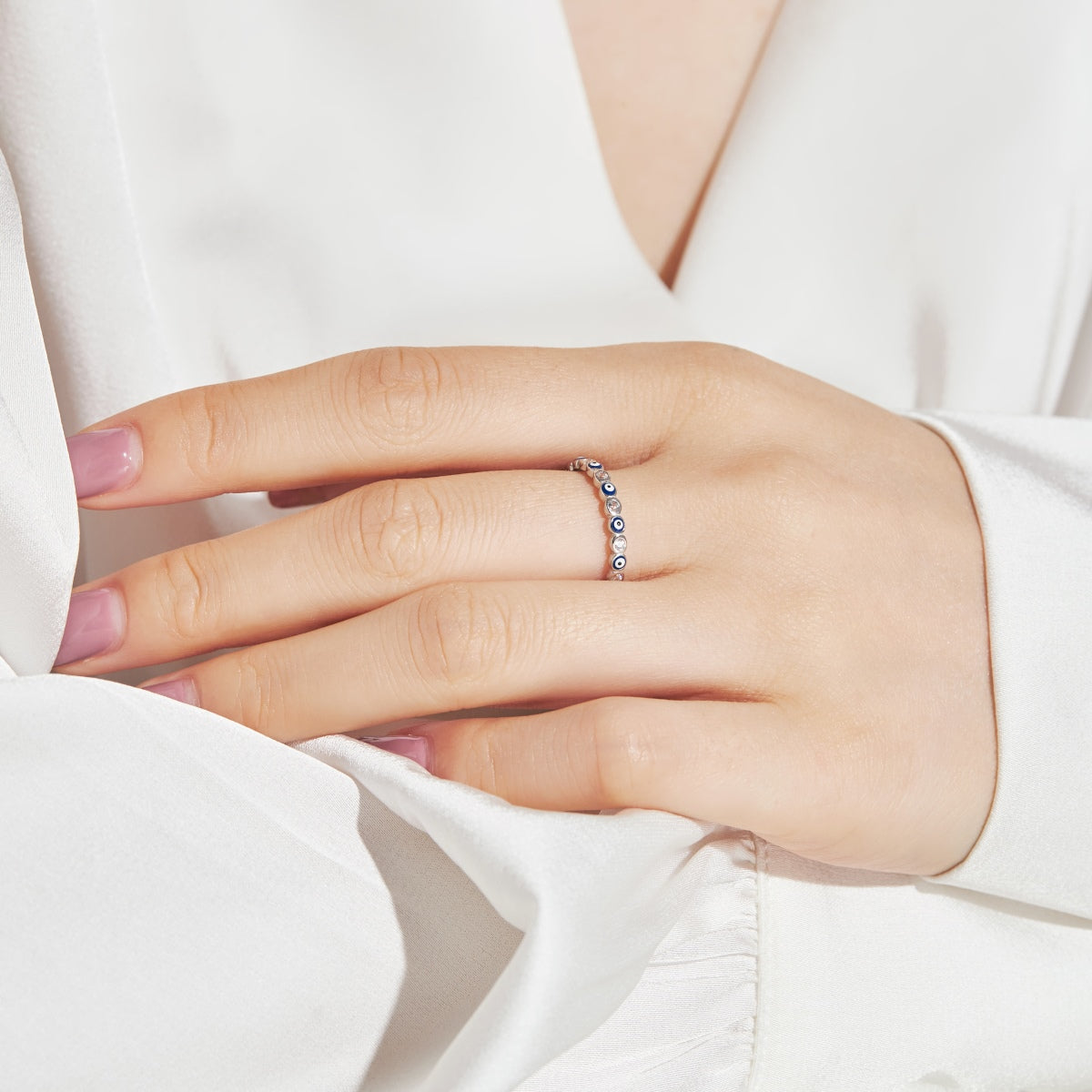 [AuraEcho]Sparkling Vibrant Round Shape Daily Ring