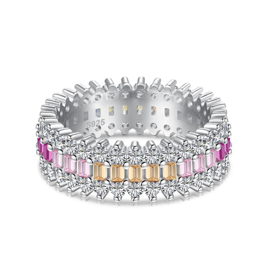 [AuraEcho]Ornate Colorful Radiant Cut Daily Ring