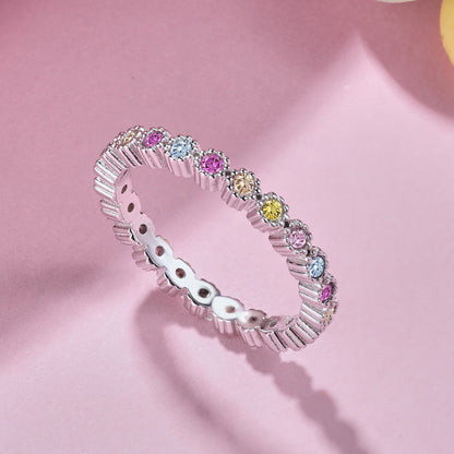 [AuraEcho]Unique Scintillating Round Cut Daily Ring