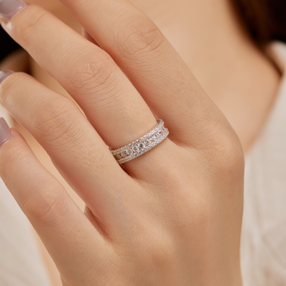 [AuraEcho]Delicate Colorful Round Cut Daily Ring