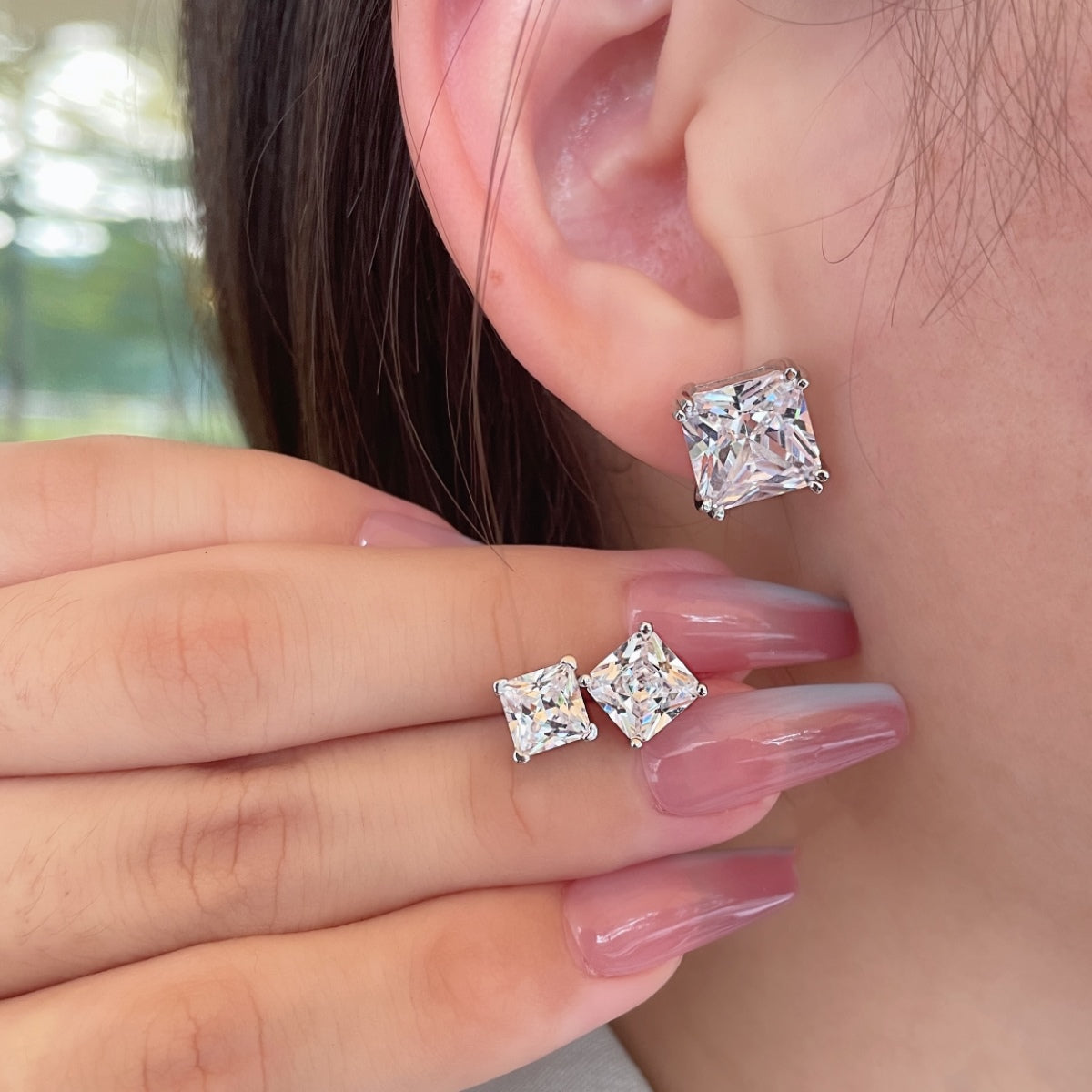 [AuraEcho]Delicate Square Shape Earrings