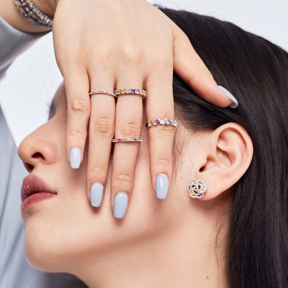 [AuraEcho]Unique Scintillating Round Cut Daily Ring