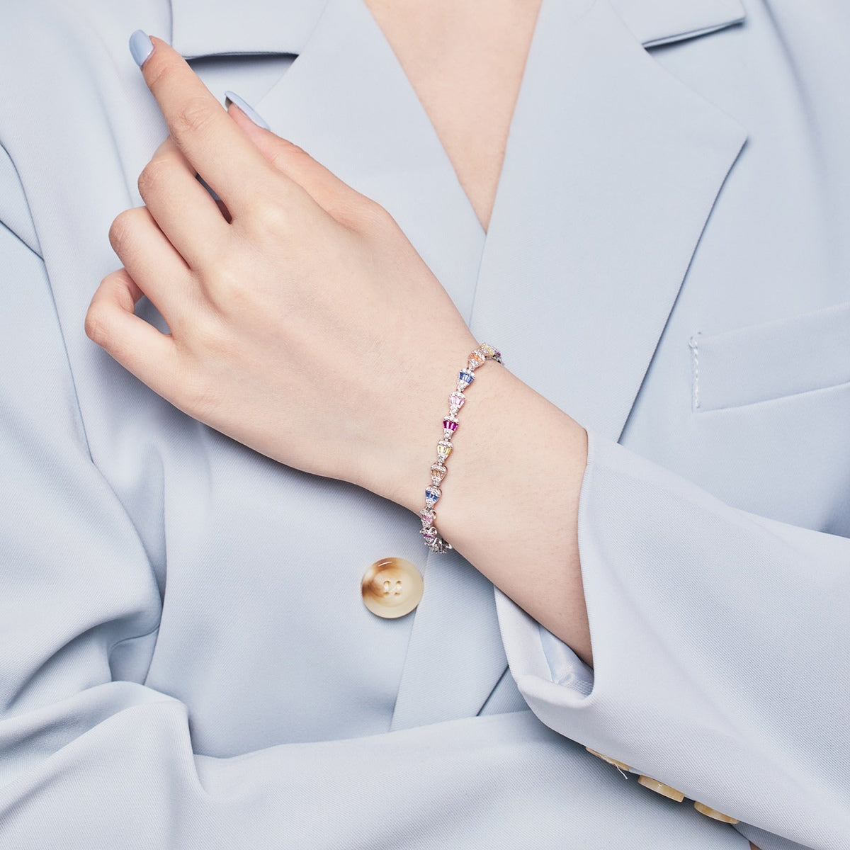 [AuraEcho]Radiant Water Drop Shape Daily Bracelet