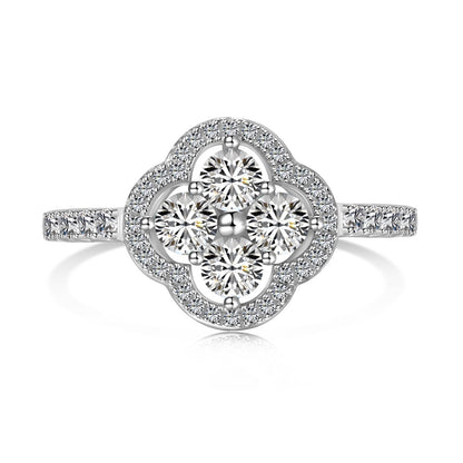 [AuraEcho]Four Leaf Clover Flower Design Ring