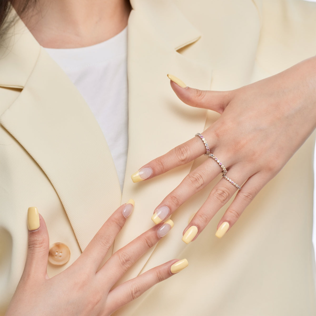 [AuraEcho]Dazzling Lustrous Round Cut Tennis Ring