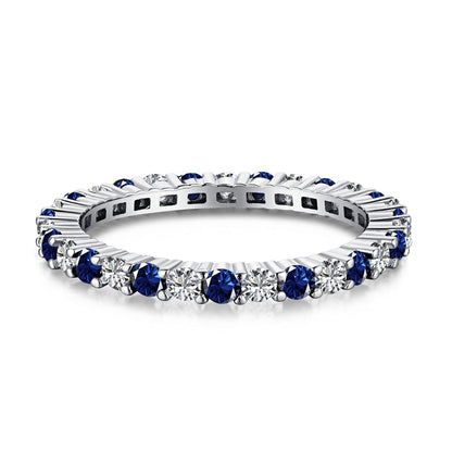 [AuraEcho]Exquisite Colorful Round Cut Tennis Ring