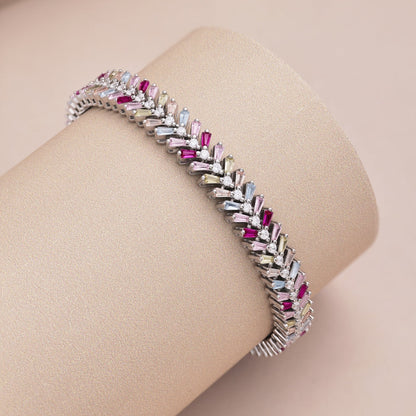 [AuraEcho]Dainty Radiant Emerald Cut Daily Bracelet