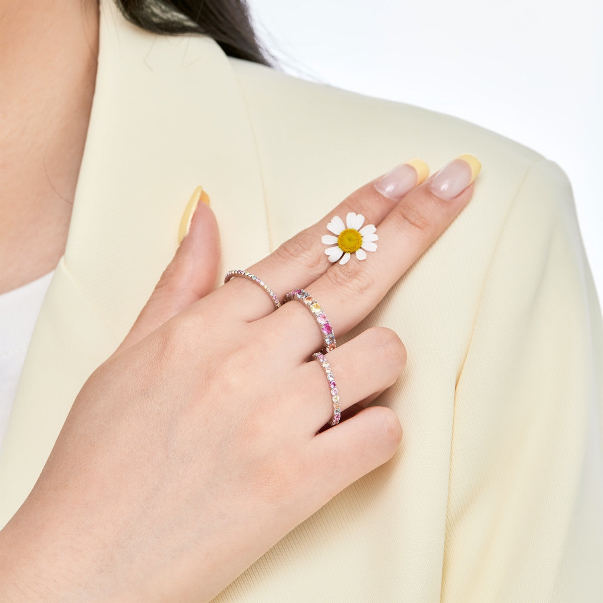 [AuraEcho]Elegant Vivid Round Cut Daily Ring