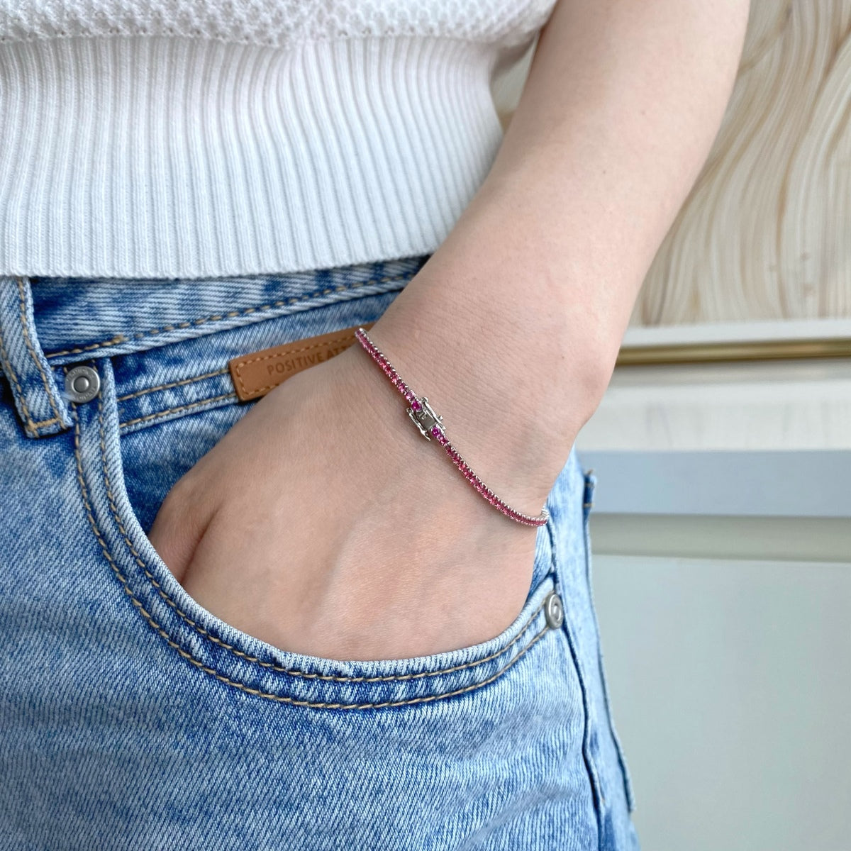 [AuraEcho]Dazzling Colorful Round Cut Daily Bracelet