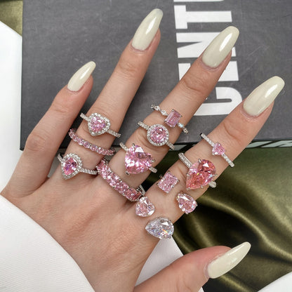 [AuraEcho]0.5 Carat CaratEternity Charming Heart Shape Lover Ring