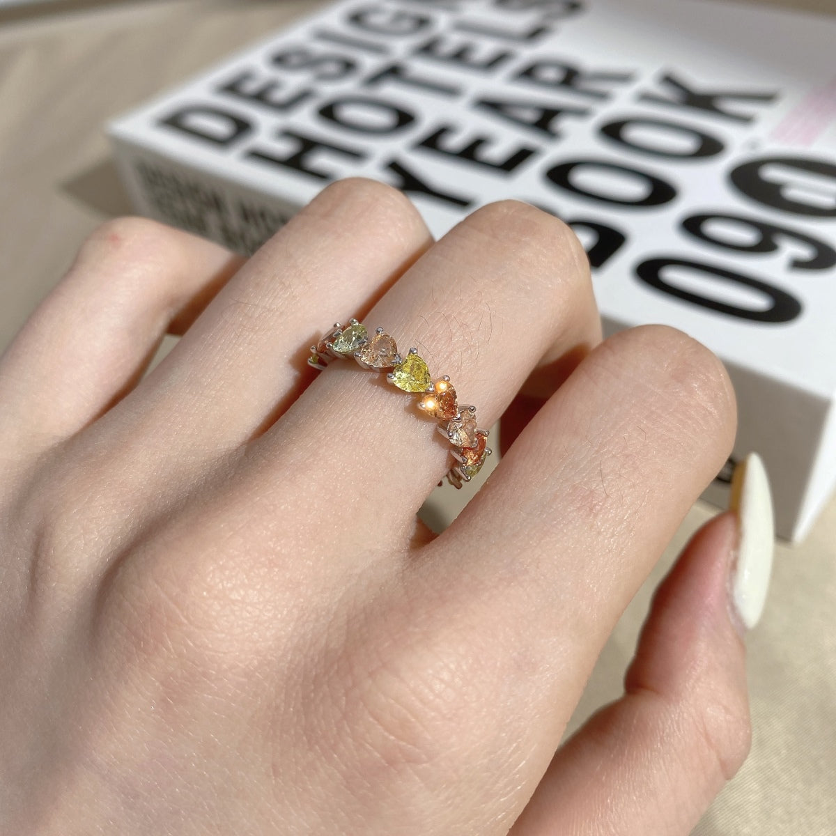 [AuraEcho]0.25 Carat Radiant Romance Heart Cut Lover Ring