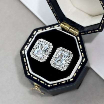 [AuraEcho]1.0 Carat Luxurious Dainty Emerald Cut Daily Earrings