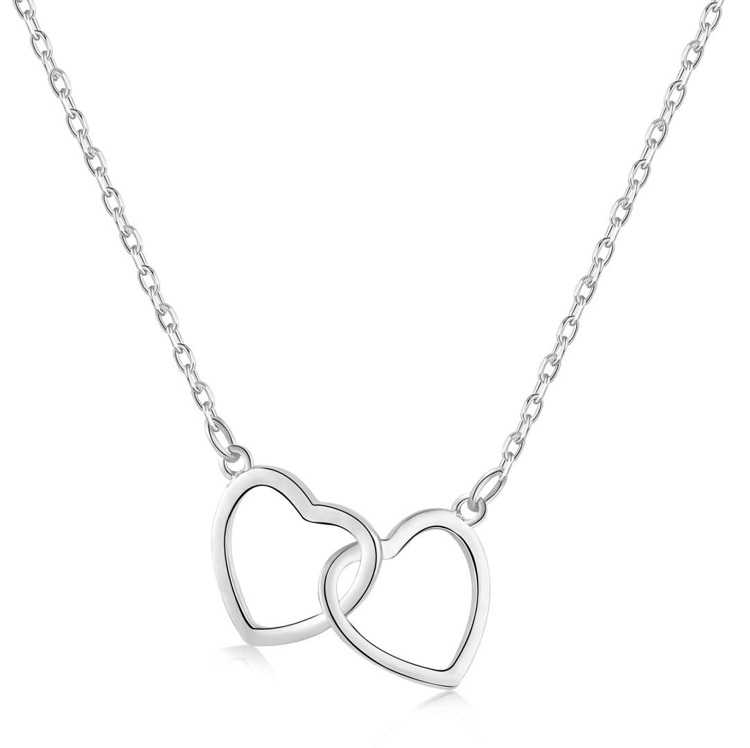[AuraEcho]Sterling Silver Love Double Ring Necklace