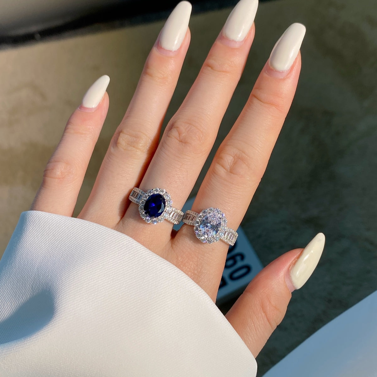 [AuraEcho]1.5 Carat Dazzling Charming Oval Cut Banquet Ring