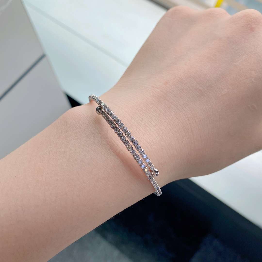 [AuraEcho]Row of Diamonds Round Fashion Bracelet