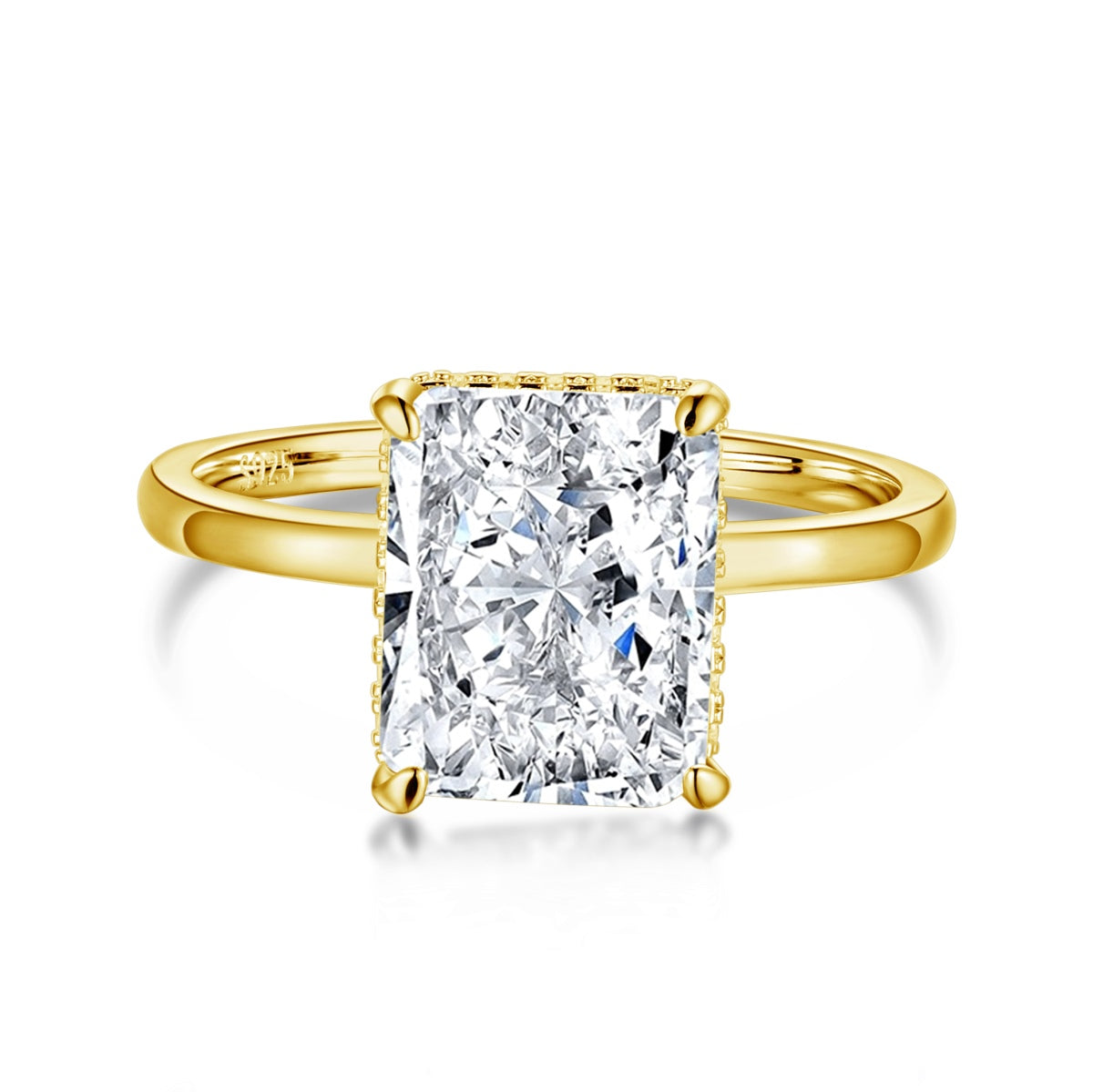[AuraEcho]4.0 Carat Ornate Enchanting Radiand Cut Banquet Ring