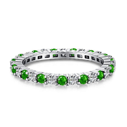 [AuraEcho]Exquisite Colorful Round Cut Tennis Ring