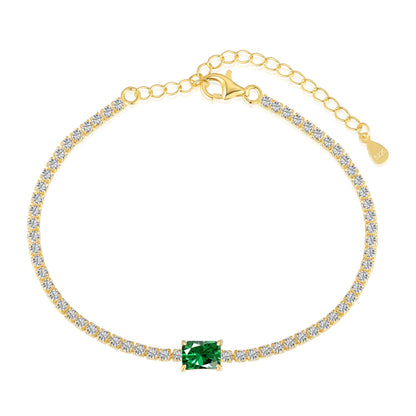 [AuraEcho]1.0 Carat Unique Emerald Cut Banquet Bracelet