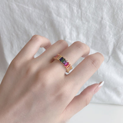 [AuraEcho]Unique Colorful Radiant Cut RIng
