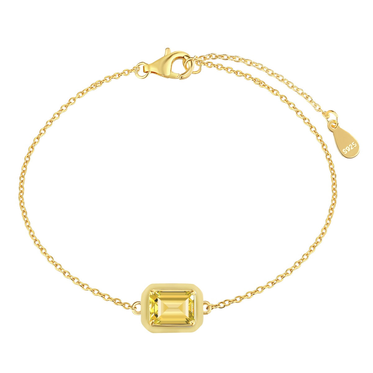[AuraEcho]2.0 Carat Sparkling Colorful Emerald Cut Daily Bracelet
