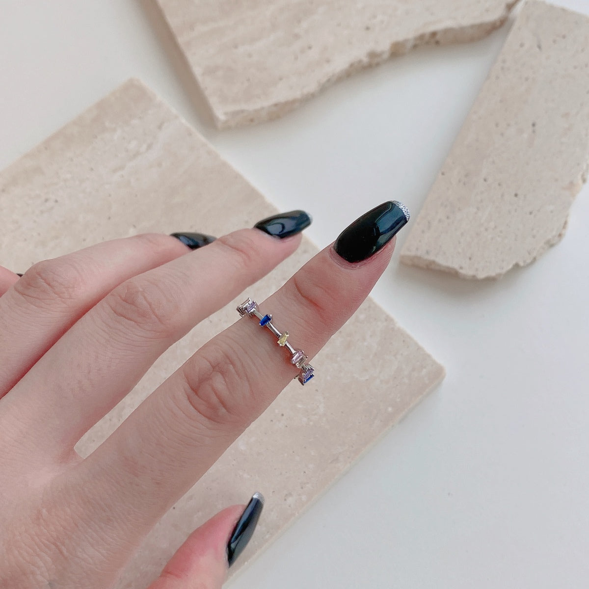 [AuraEcho]Unique Trapezoid Cut Daily Ring
