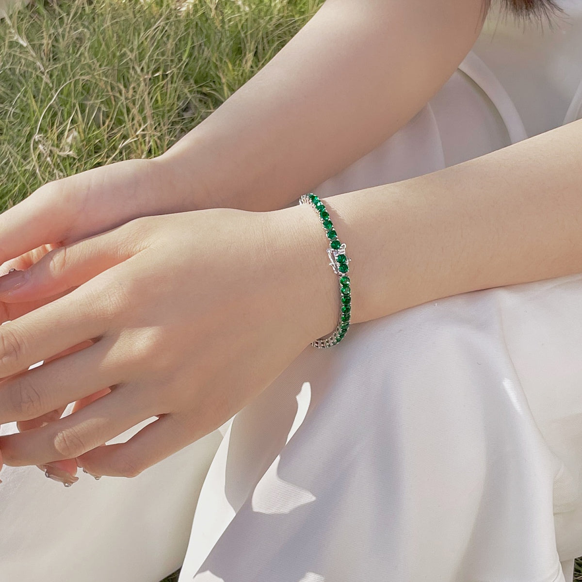[AuraEcho]Radiant Colorful Round Cut Party Bracelet