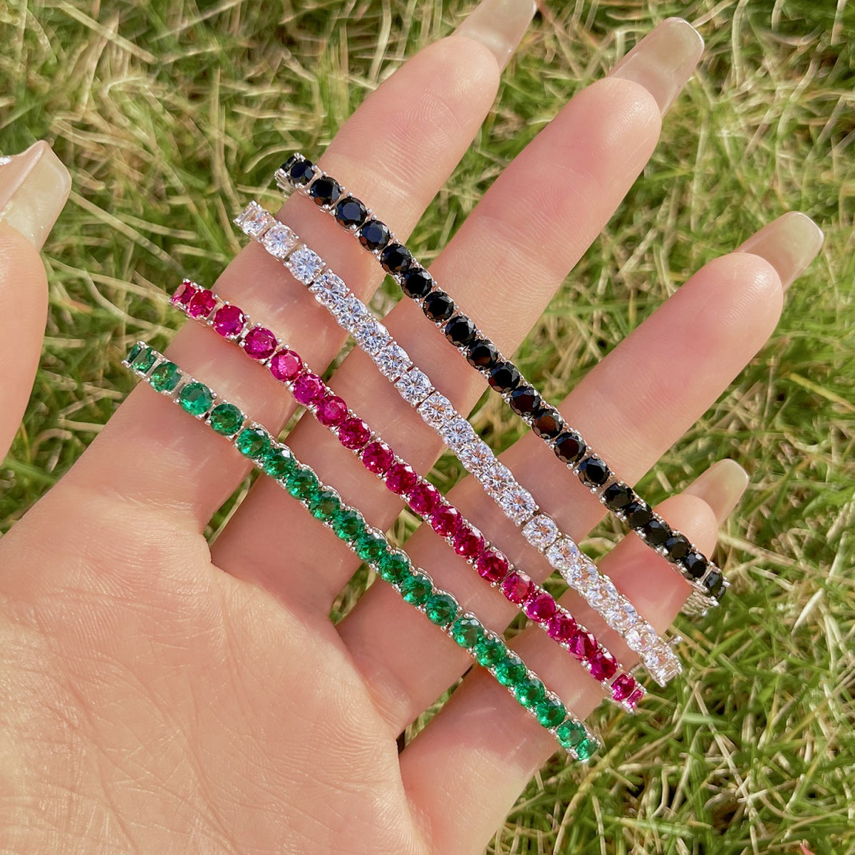 [AuraEcho]Radiant Colorful Round Cut Party Bracelet