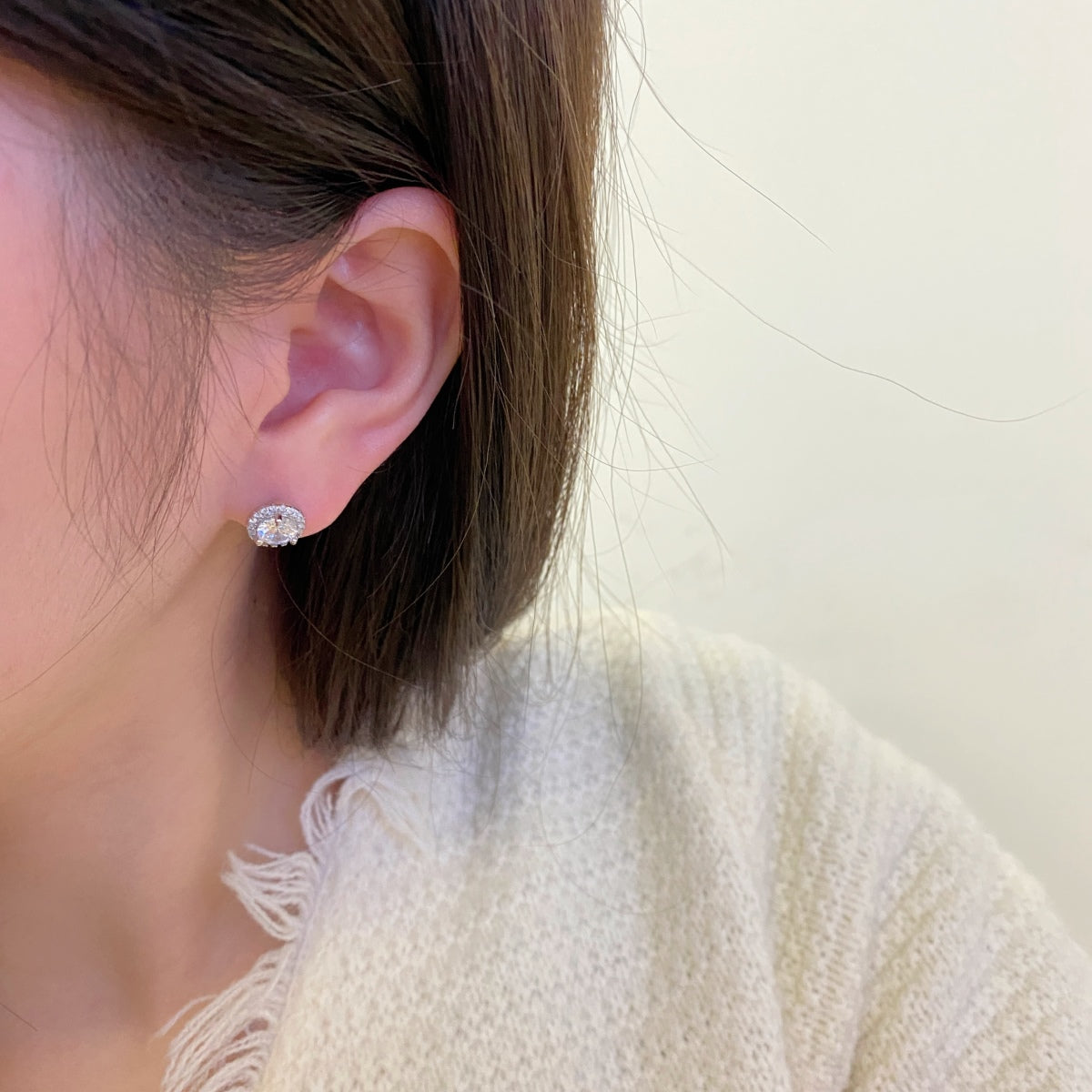[AuraEcho]Classic Princess Round Shape Earrings