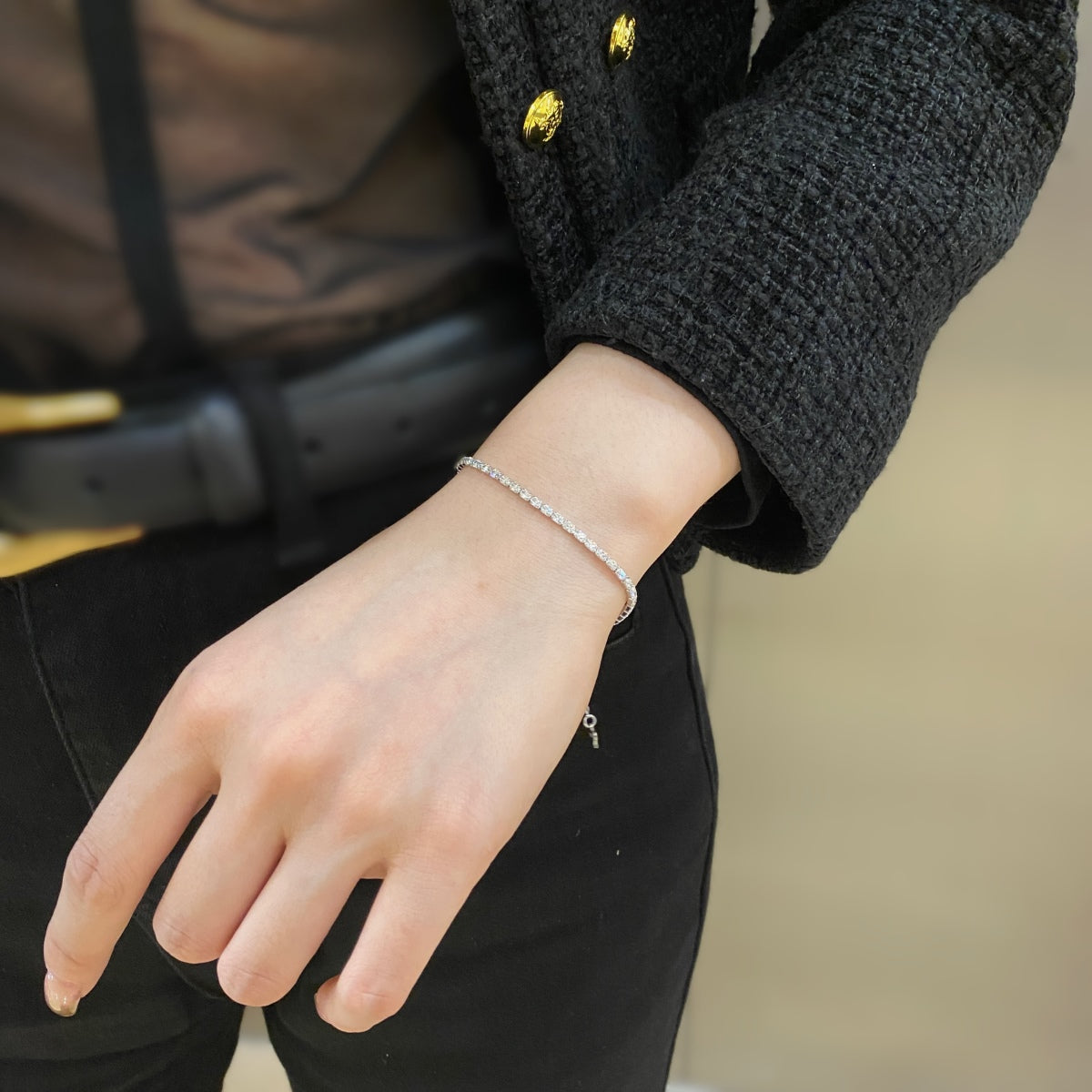 [AuraEcho]Elegant Emerald Cut Daily Bracelet