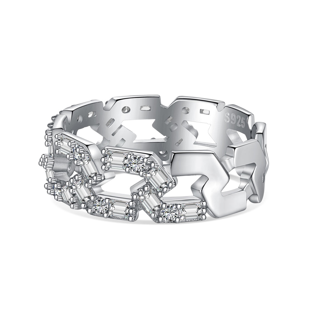 [AuraEcho]Sparkling Vibrant Emerald Cut Daily Ring