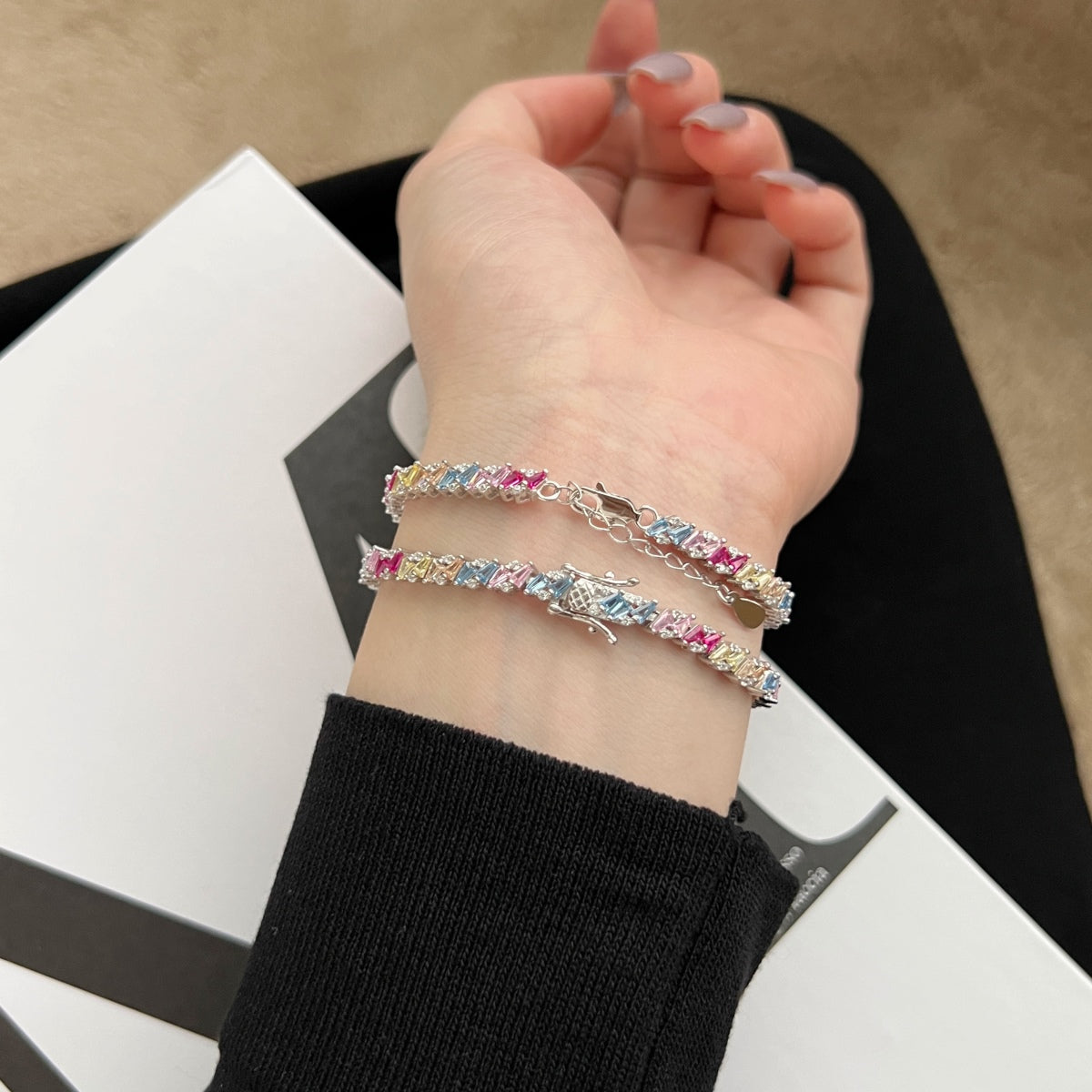 [AuraEcho]Ornate Sparkling Multi Cut Party Bracelet