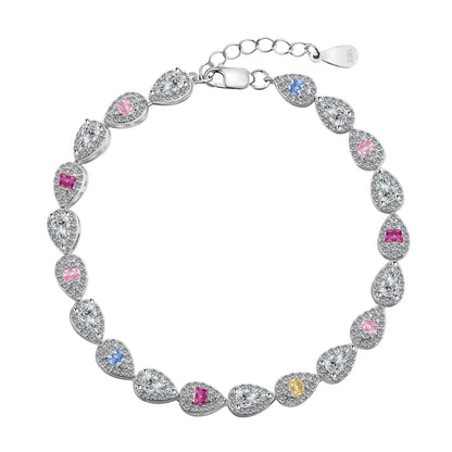 [AuraEcho]0.25 Carat Radiant Water Drop Shape Daily Bracelet