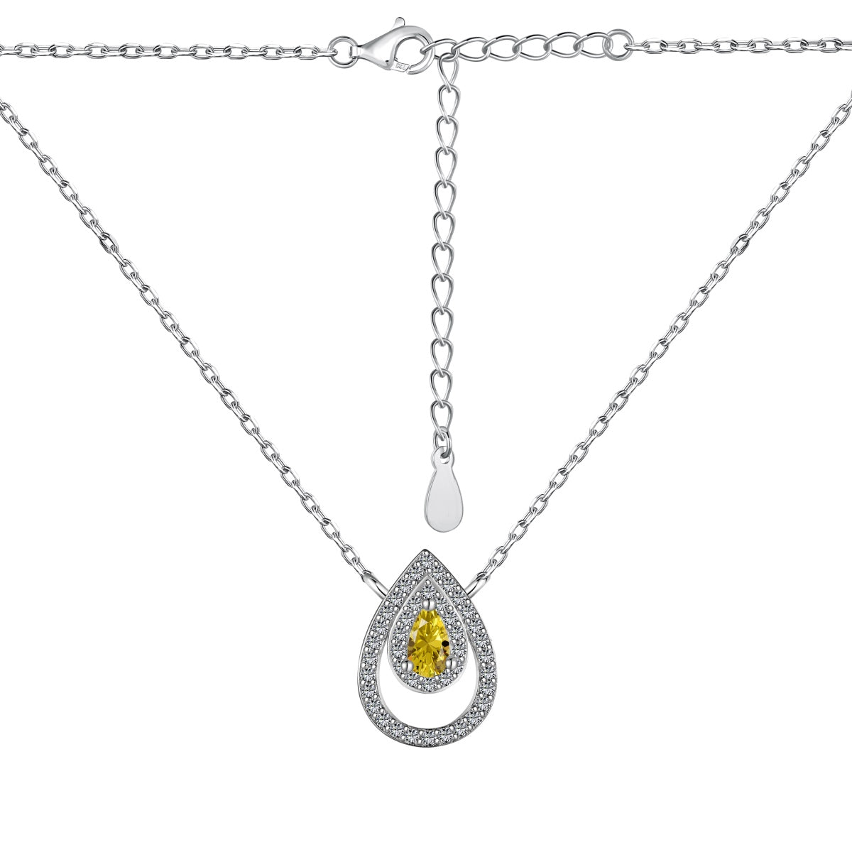 [AuraEcho]Sparkling Pear Cut Necklace