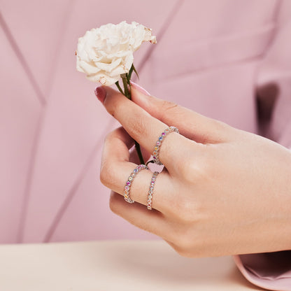 [AuraEcho]Radiant Sparkling Round Cut Daily Ring