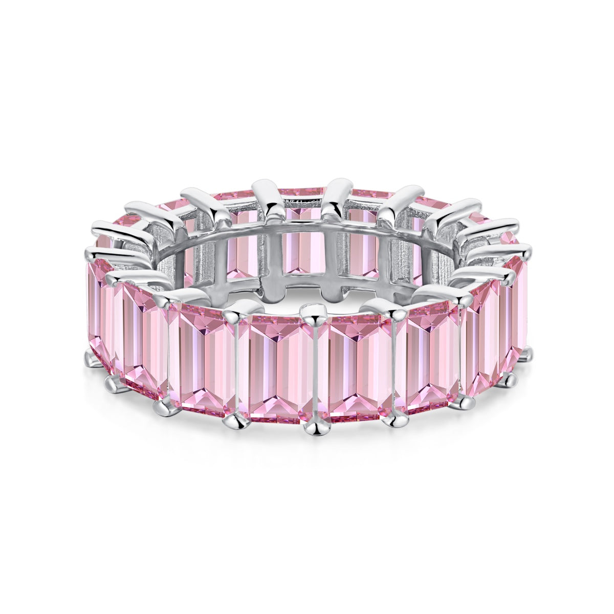 [AuraEcho]0.75 Carat Elegant Emerald Cut Tennis Ring