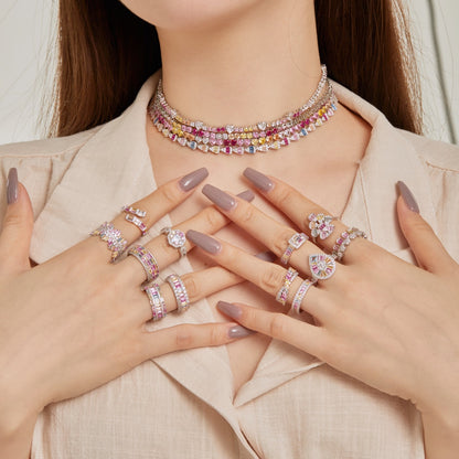 [AuraEcho]Elegant Colorful Water Drop Shape Banquet Ring