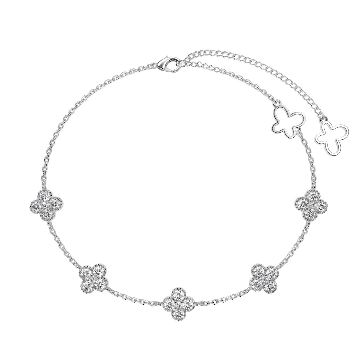 [AuraEcho]Four-Leaf Clover Hollow Butterfly Bracelet