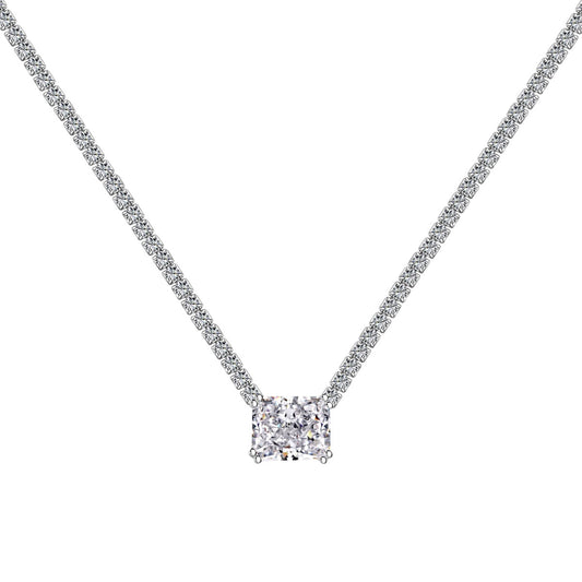 [AuraEcho]4.0 Carat Elegant Radiant Cut Necklace