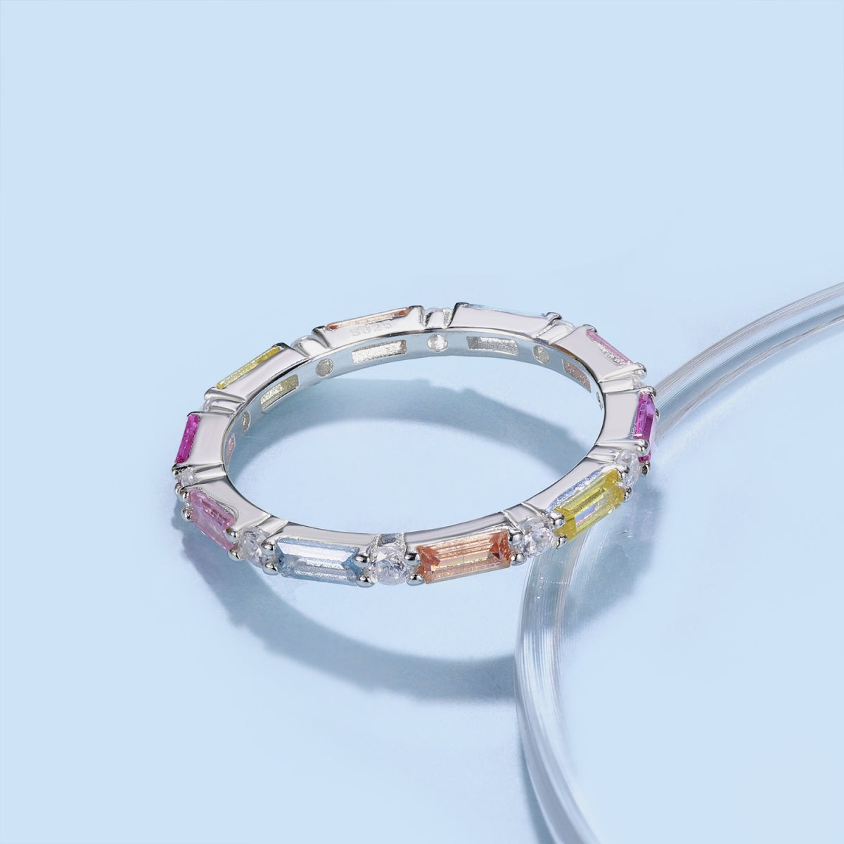 [AuraEcho]Lively In Shades Elegant Radiant Cut Daily Ring