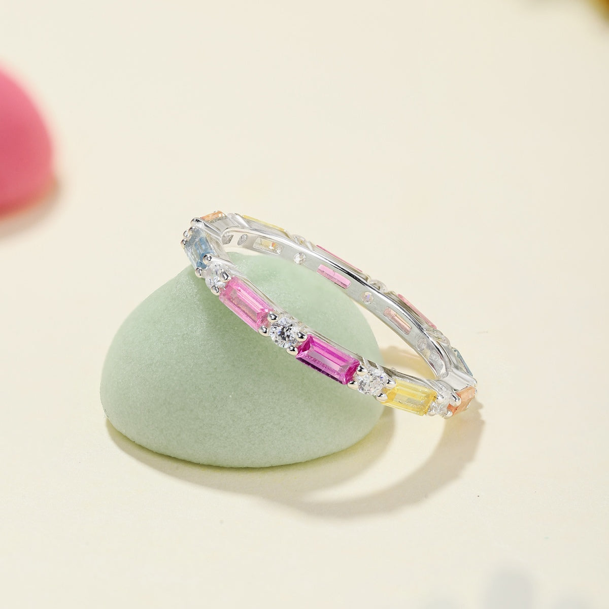 [AuraEcho]Lively In Shades Elegant Radiant Cut Daily Ring