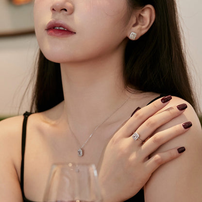 [AuraEcho]1.0 Carat Luxurious Dainty Emerald Cut Daily Earrings