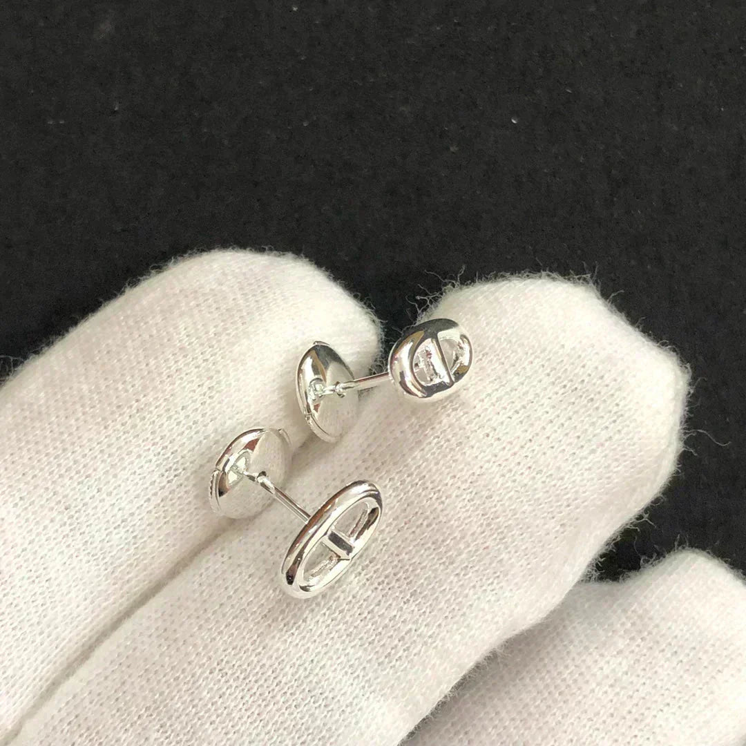 [AuraEcho]CHAINE SMALL EARRINGS GOLD AND SILVER