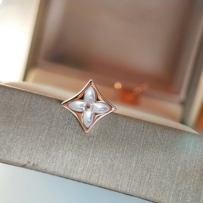 [AuraEcho]STAR MOP PINK GOLD EARRINGS