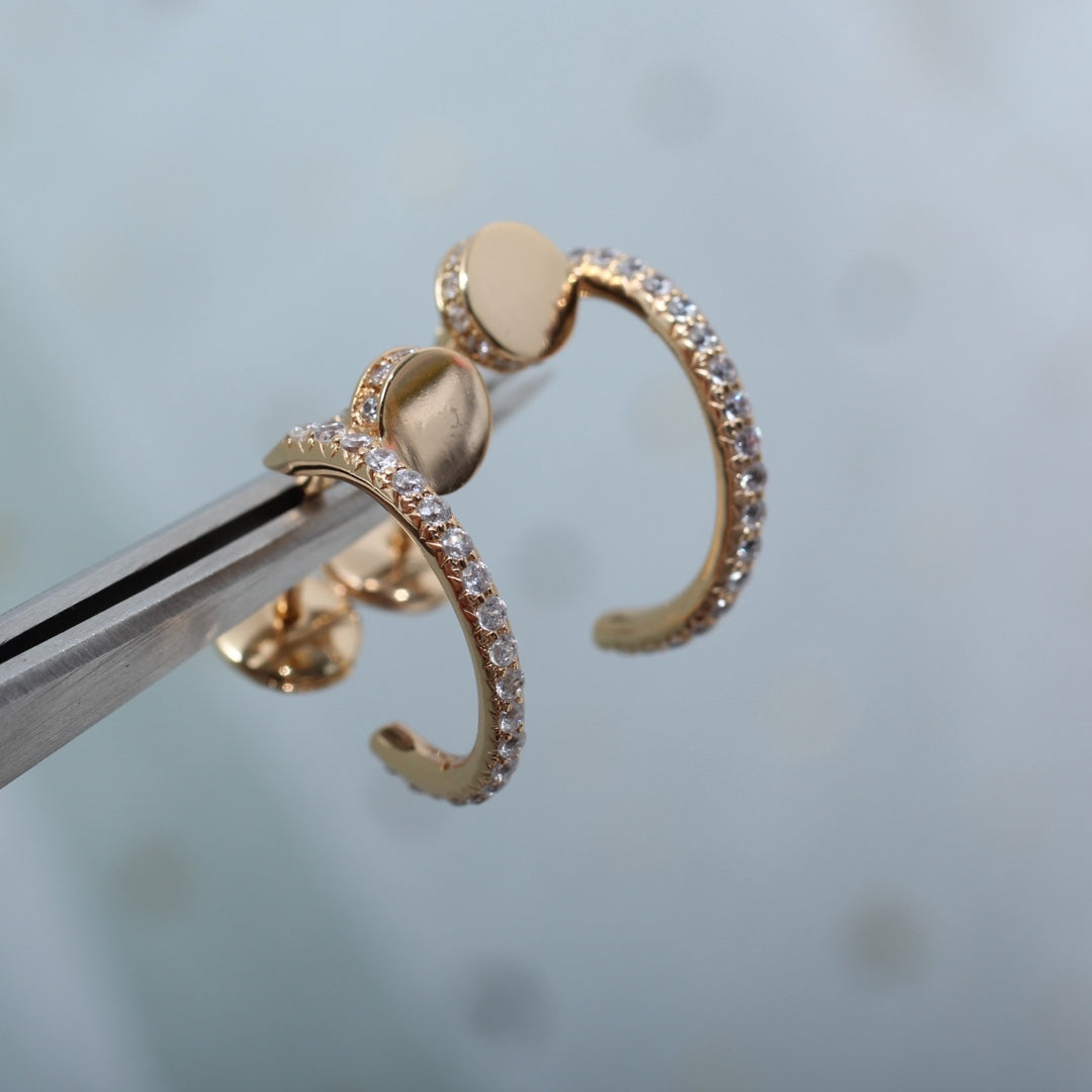 [AuraEcho]JUSTE EARRINGS 12.75MM PINK GOLD DIAMOND