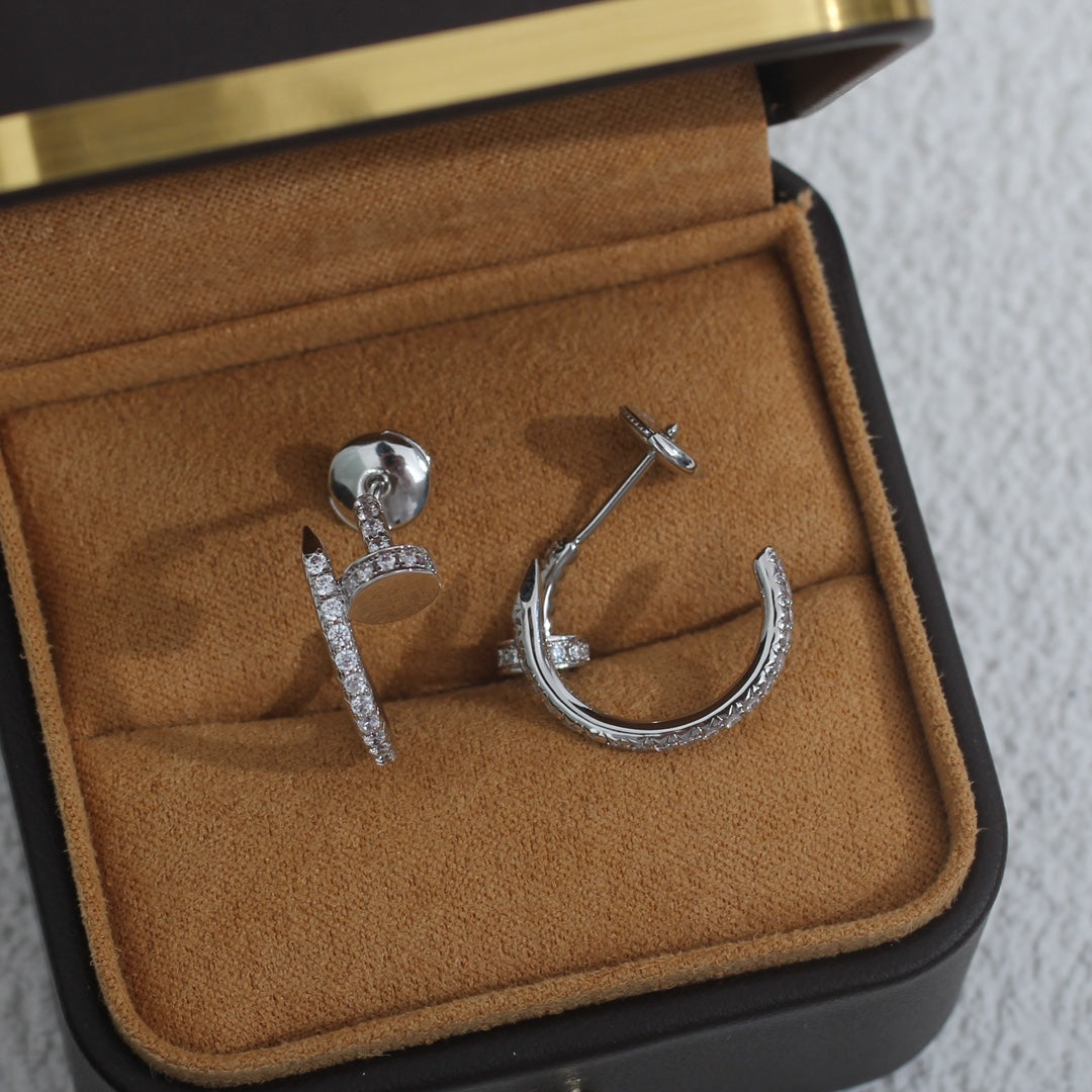 [AuraEcho]JUSTE EARRINGS 12.75MM SILVER DIAMOND